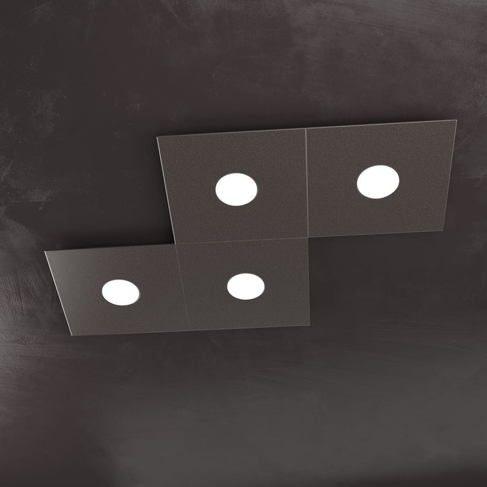 ECCENTRIC APPLIQUE-PLAFONIERA 4 LUCI MARRONE 1156-4L-MA