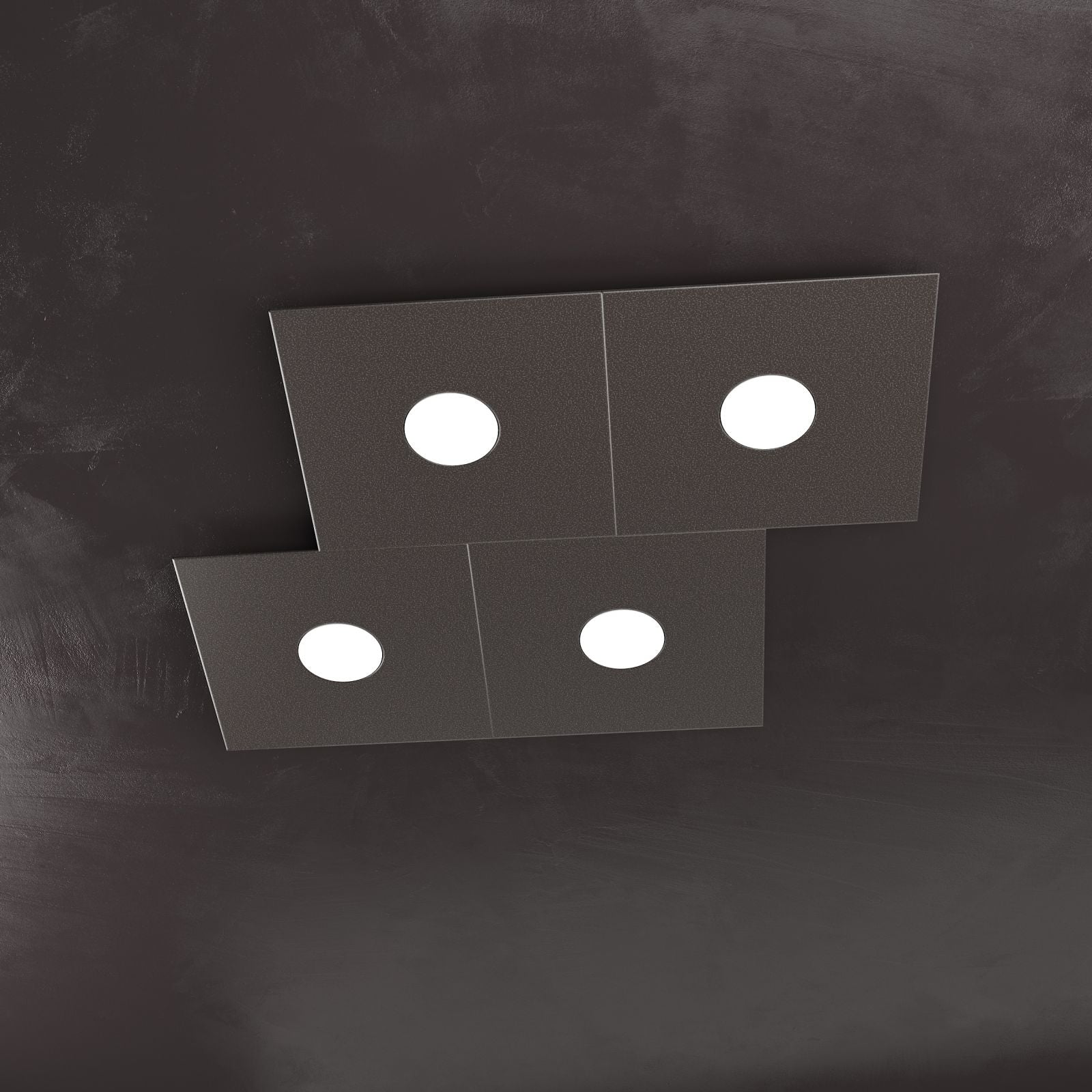 ECCENTRIC APPLIQUE-PLAFONIERA 4 LUCI MARRONE 1156-4L-MA