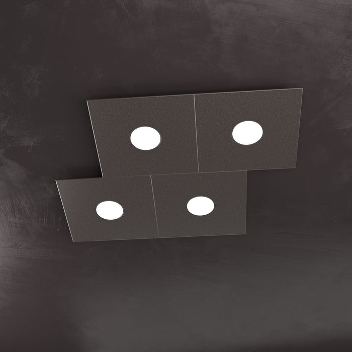 ECCENTRIC APPLIQUE-PLAFONIERA 4 LUCI MARRONE 1156-4L-MA