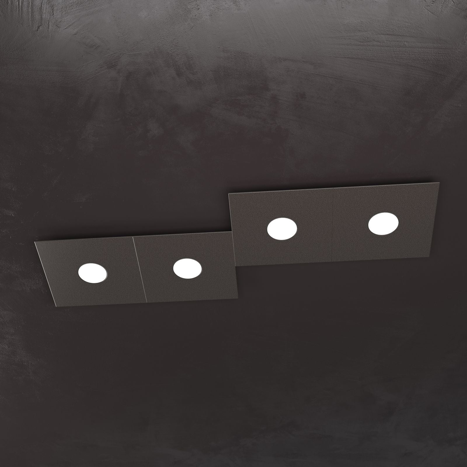 ECCENTRIC APPLIQUE-PLAFONIERA 4 LUCI MARRONE 1156-4L-MA