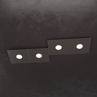 ECCENTRIC APPLIQUE-PLAFONIERA 4 LUCI MARRONE 1156-4L-MA