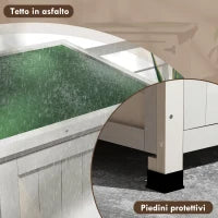 Armadietto da Esterno in Legno di Abete a 2 Ripiani con Tetto Impermeabile, 110x55x117 cm, Grigio