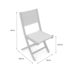 Set di 2 sedie da giardino pieghevoli in legno, grigio bruno