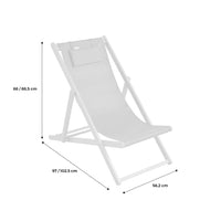 Set di 2 sedie sdraio in legno con cusino poggiatesta, terracotta