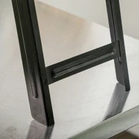 Barbecue a Carbonella Portatile con Gambe Pieghevoli e Vassoio Estraibile, 74x20x38cm, Nero