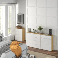 Mobile per Soggiorno con Armadietto e Cassetto, Ripiani regolabili su 3 livelli 70x35x92cm, Bianco