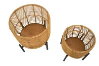 Portavasi Rattan Coppia cm Ø 41X47-33X39