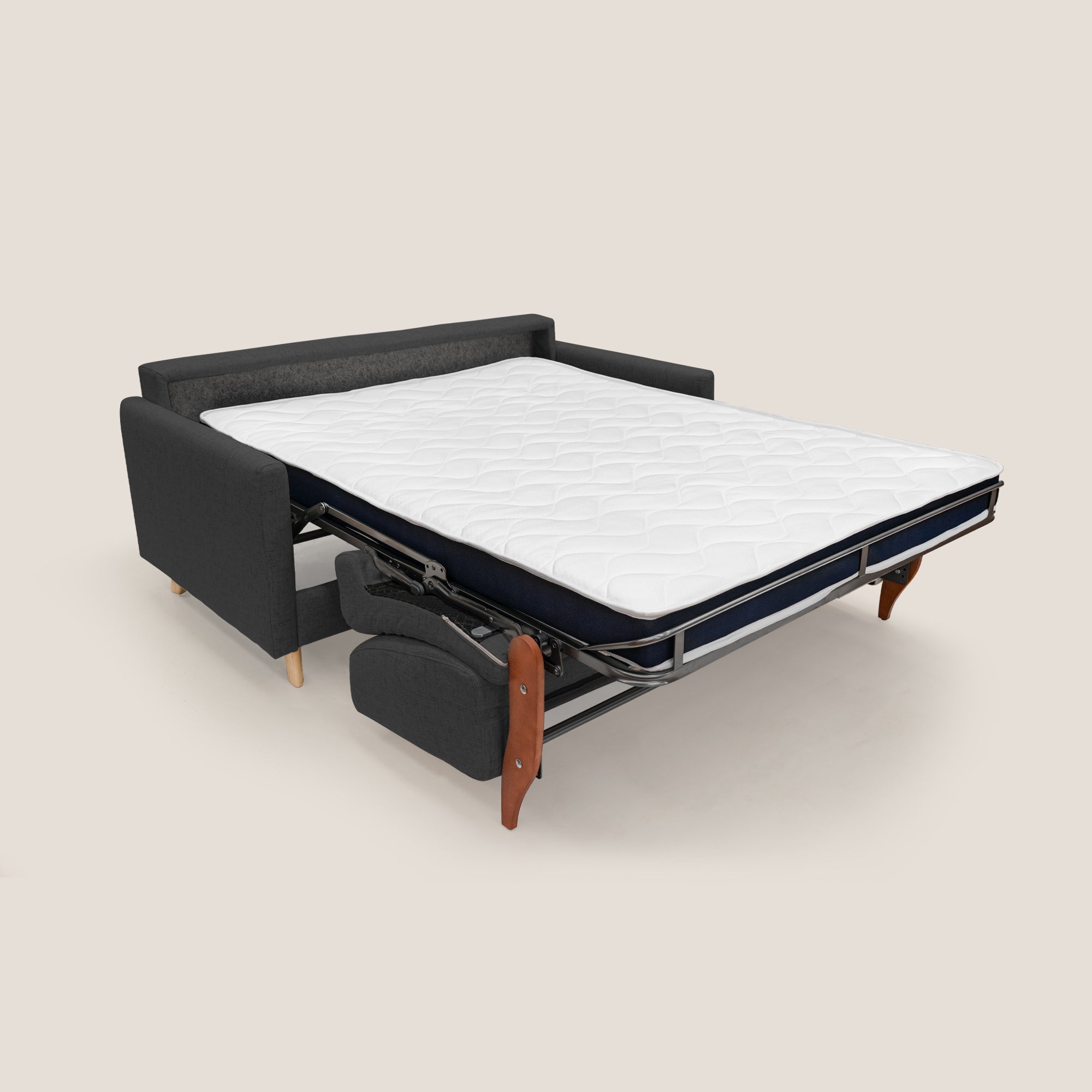 Divano Letto 2 Posti 160x94x97 cm in Tessuto Antracite