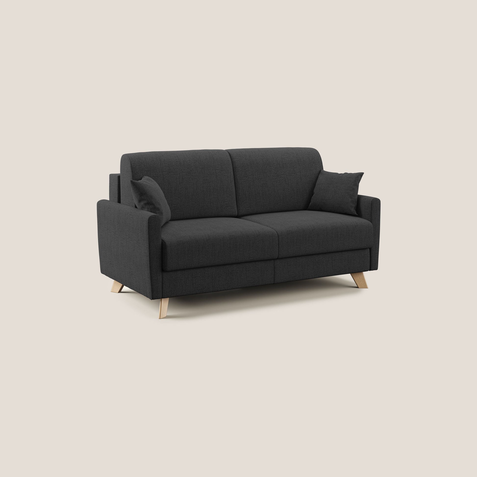 Divano Letto 2 Posti 160x94x97 cm in Tessuto Antracite