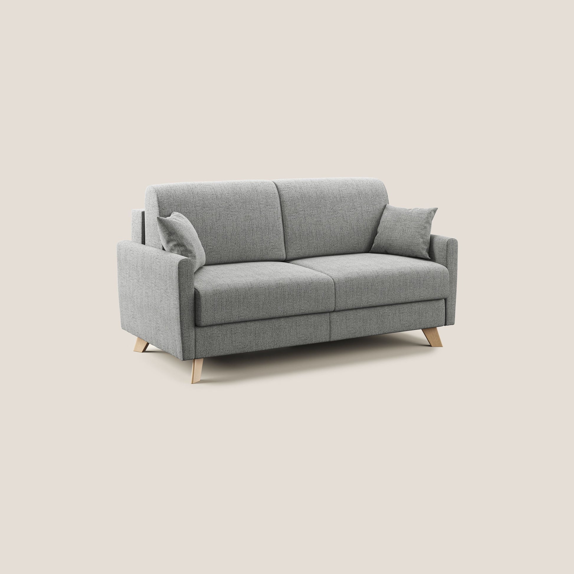 Divano Letto 3 Posti 180x94x97 cm in Tessuto Grigio Chiaro