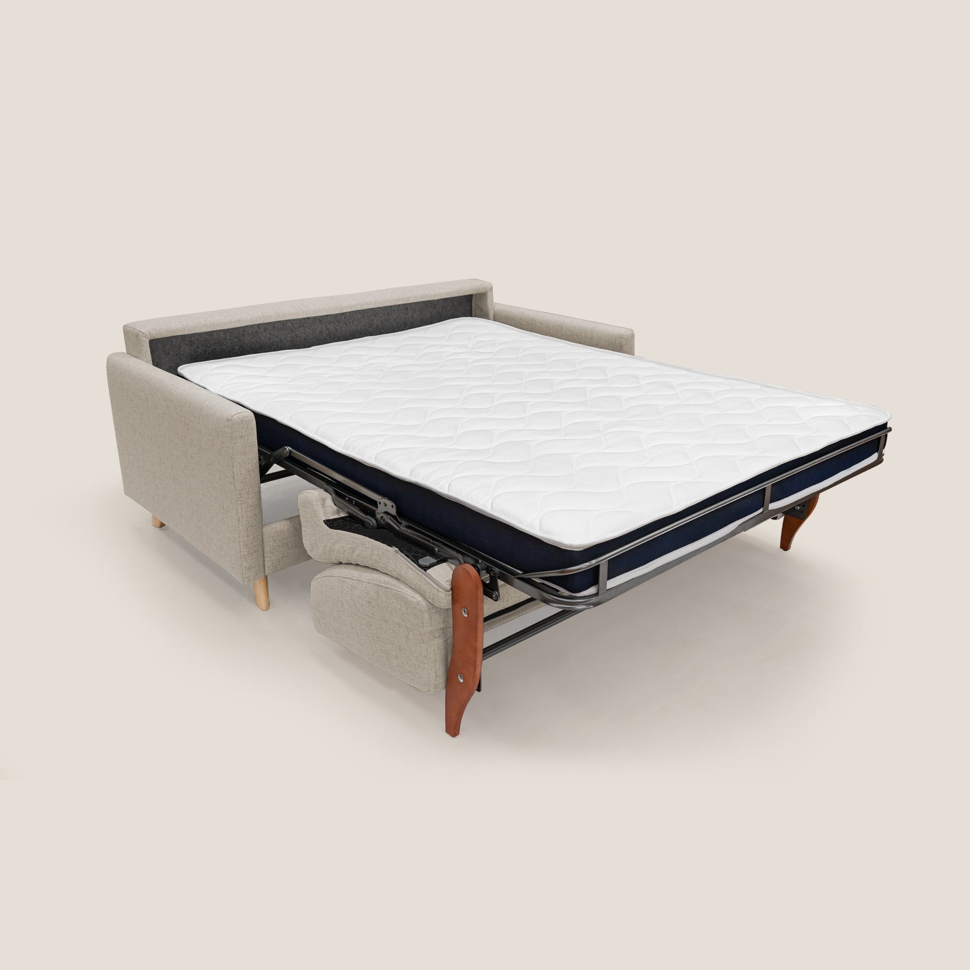 Divano Letto 3 Posti 180x94x97 cm in Tessuto Beige