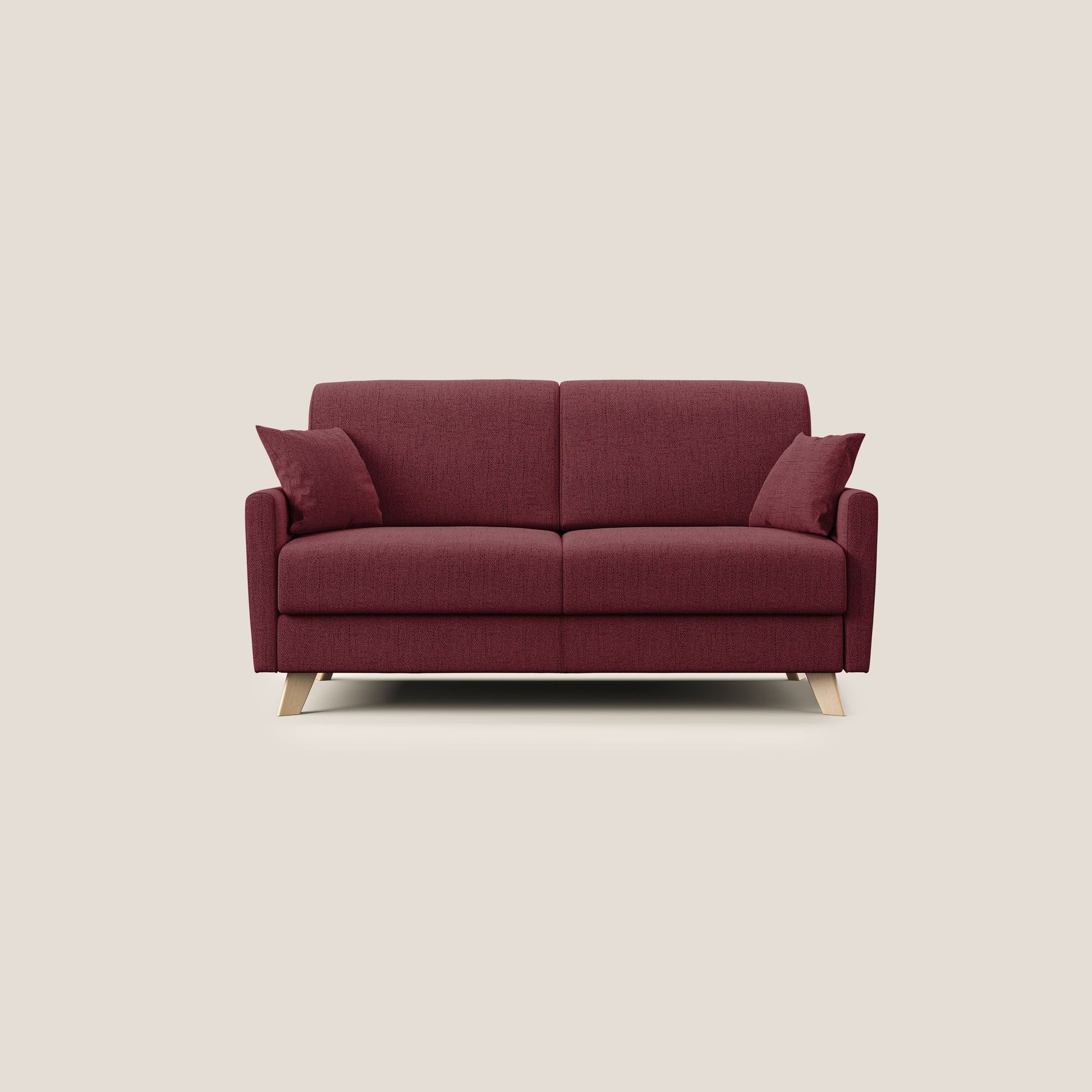 Divano Letto 3 Posti 180x94x97 cm in Tessuto Rosso
