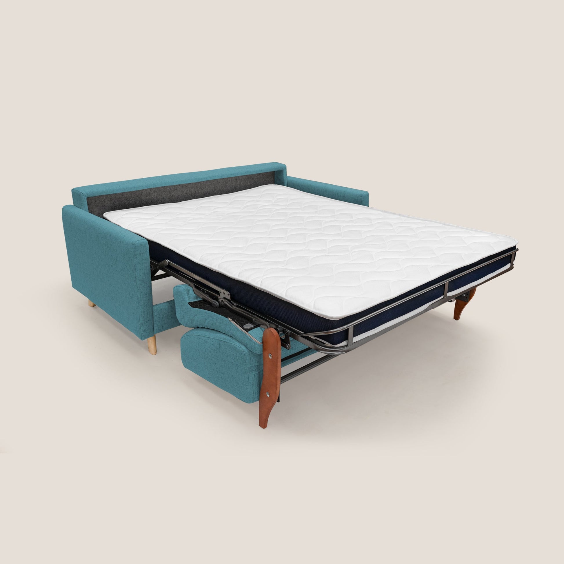 Divano Letto 3 Posti 200x94x97 cm in Tessuto Azzurro