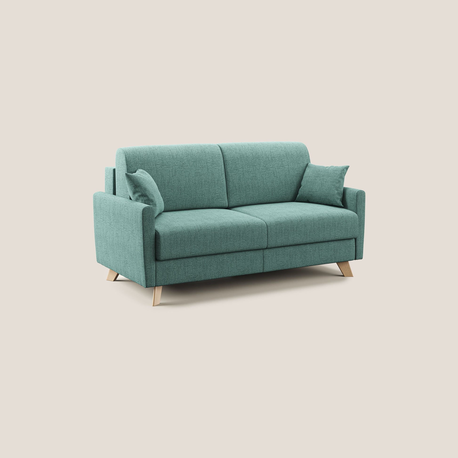 Divano Letto 3 Posti 180x94x97 cm in Tessuto Verde Acqua