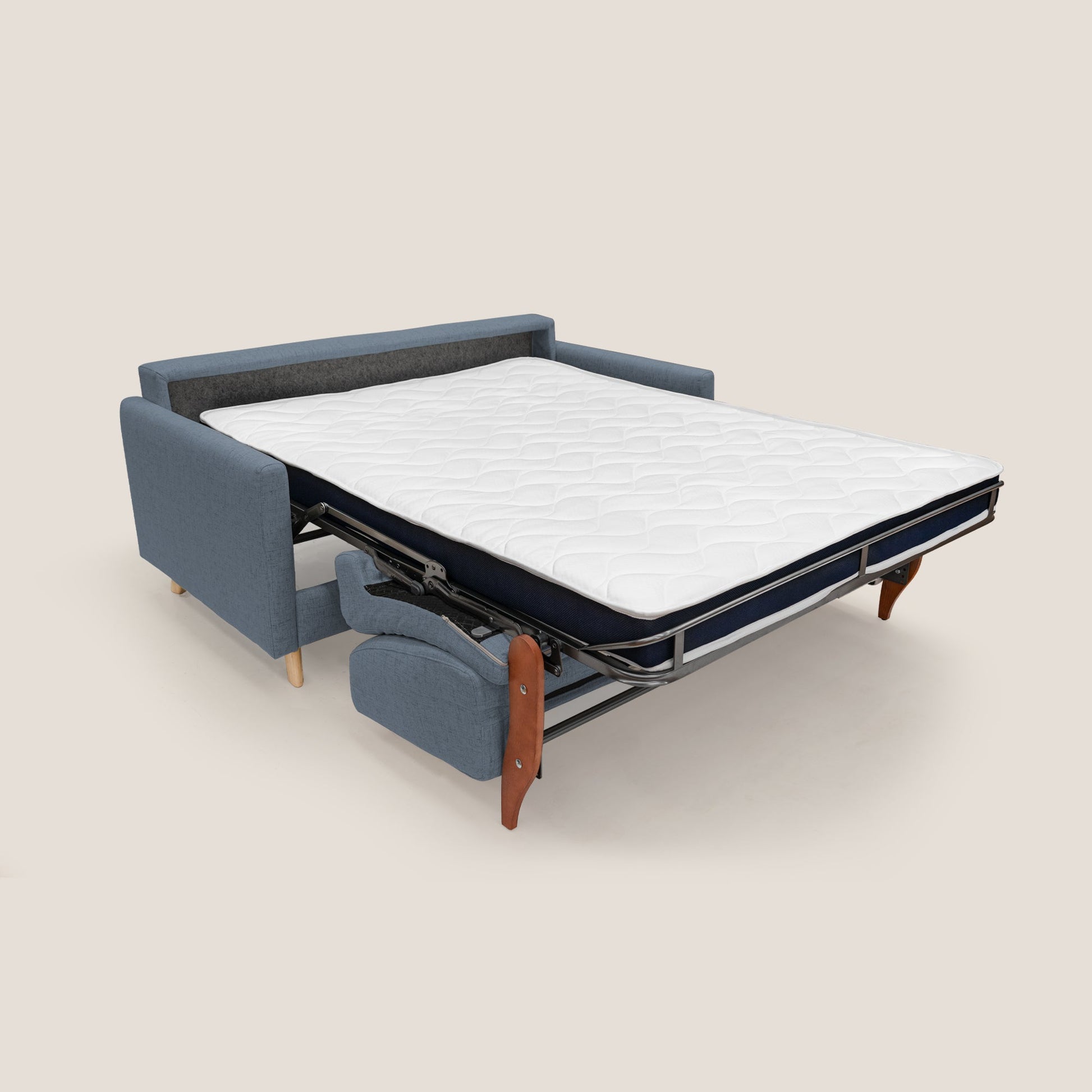 Divano Letto 3 Posti 200x94x97 cm in Tessuto Blu