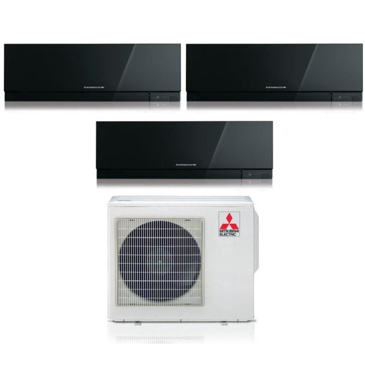 Condizionatore Mitsubishi Electric Trial Split Kirigamine Zen Black 12000+12000+18000 con MXZ-3F68VF R-32 Wi-Fi Integrato