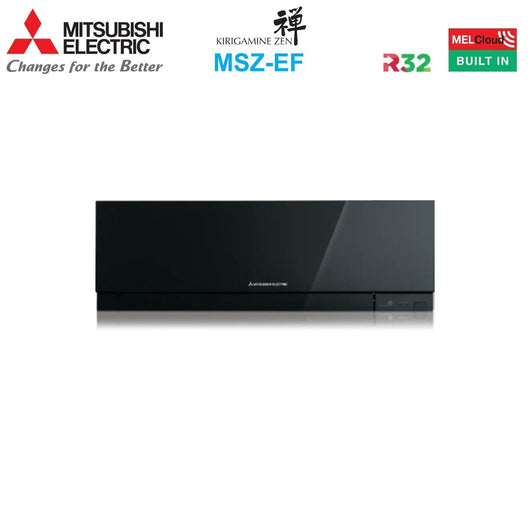 Climatizzatore Condizionatore Mitsubishi Electric Quadri Split Inverter serie KIRIGAMINE ZEN BLACK MSZ-EF 7+7+9+12 con MXZ-4F72VF R-32 Wi-Fi Integrato Colore Nero 7000+7000+9000+12000