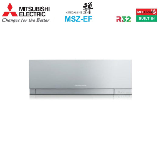 Climatizzatore Condizionatore Mitsubishi Electric Dual Split Inverter serie KIRIGAMINE ZEN SILVER MSZ-EF 12+18 con MXZ-3F68VF R-32 Wi-Fi Integrato Colore Argento 12000+18000