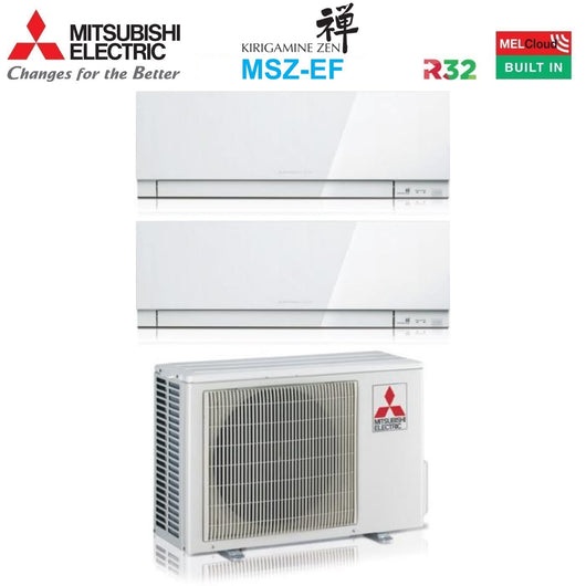 Condizionatore Mitsubishi Electric Dual Split Kirigamine Zen White 18+18 con MXZ-3F68VF R-32 Wi-Fi Integrato