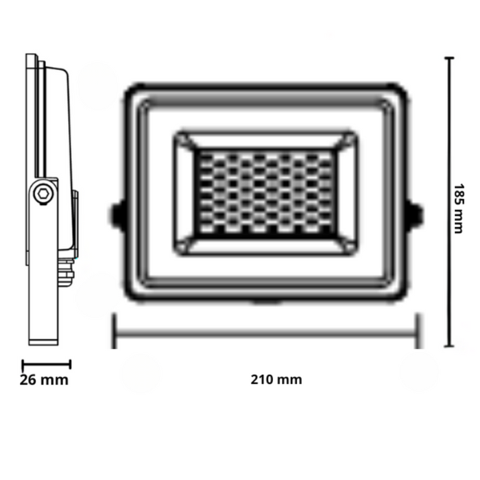 Optonica proiettore led smd luce bianco neutro 50 watt 4000 lumen 4500k
