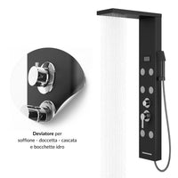 Colonna doccia york acciaio 4 funzioni display controllo temperatura 2 finiture *** finitura- nero, confezione 1