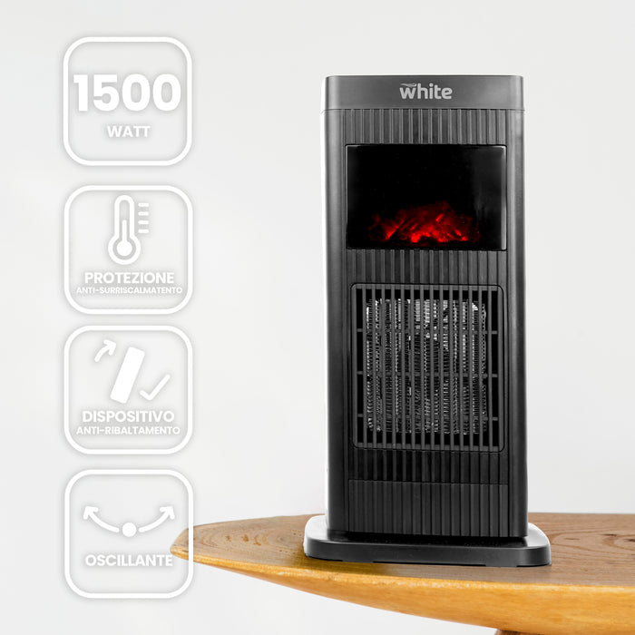 Stufetta elettrica a basso consumo 230V con effetto camino