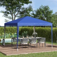 Gazebo Struttura in Acciaio Pieghevole Rivestimento Tessuto Oxford Blu 3x3m