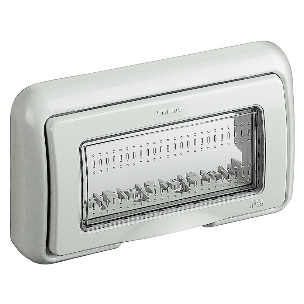 Bticino matix placca ip55 autoportante 4 posti grigio 25604