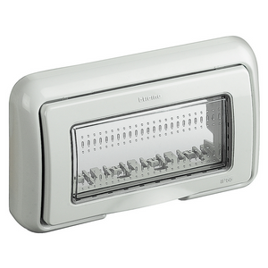 Bticino matix placca ip55 autoportante 4 posti grigio 25604