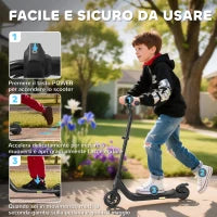 Monopattino Elettrico ad Altezza Regolabile per Bambini 6+ Anni, 76x53x90-95cm, Nero