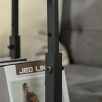 Tavolino da Salotto Stile Industriale, Altezza Regolabile e 4 Ruote con Freno, 80x40x60-75cm