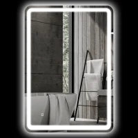 Specchio Bagno con Interruttore Touch, Luce LED a 3 Temperature e Antiappannamento, 70x100cm