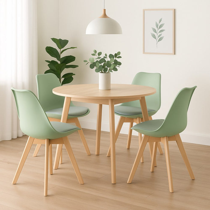 Sedia sala da pranzo Candice verde: set quattro sedie