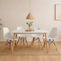 Sedie design moderno con gambe legno set da 4 Ester bianco