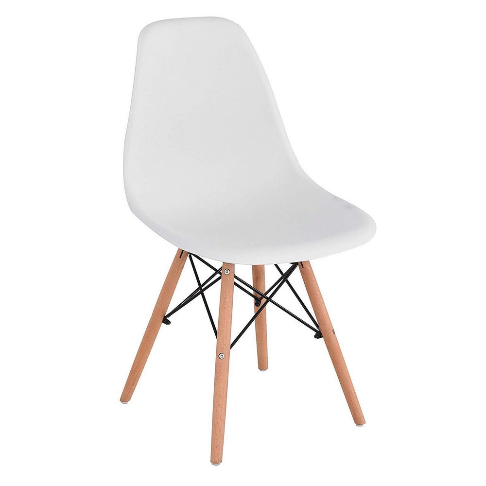 Sedie design moderno con gambe legno set da 4 Ester bianco
