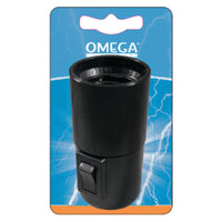 PORTALAMPADE E27 IN BAKELITE CON INTERRUTTORE LISCIO NERO