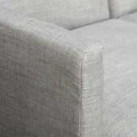 Divano Letto 3 Posti, Divano Angolare in Tessuto Grigio con Schienale Regolabile, Stile Scandinavo, 207x146x80cm