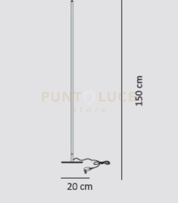 ELIA-PN Lampada da terra nero opaco led integrato 3000k