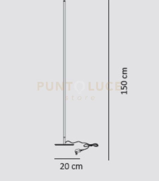 ELIA-PN Lampada da terra nero opaco led integrato 3000k