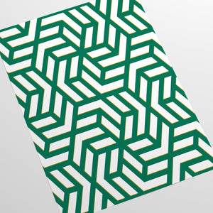 Carta da Parati Geometrica Verde Carta Vegana 250x200cm 5,5mq 