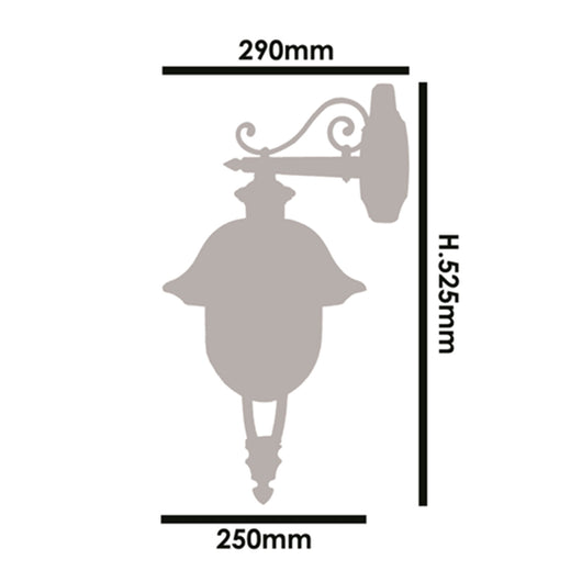 Applique Esterno Tatum Alluminio Nero Rame Giu' 1 Luce E27 Ip44