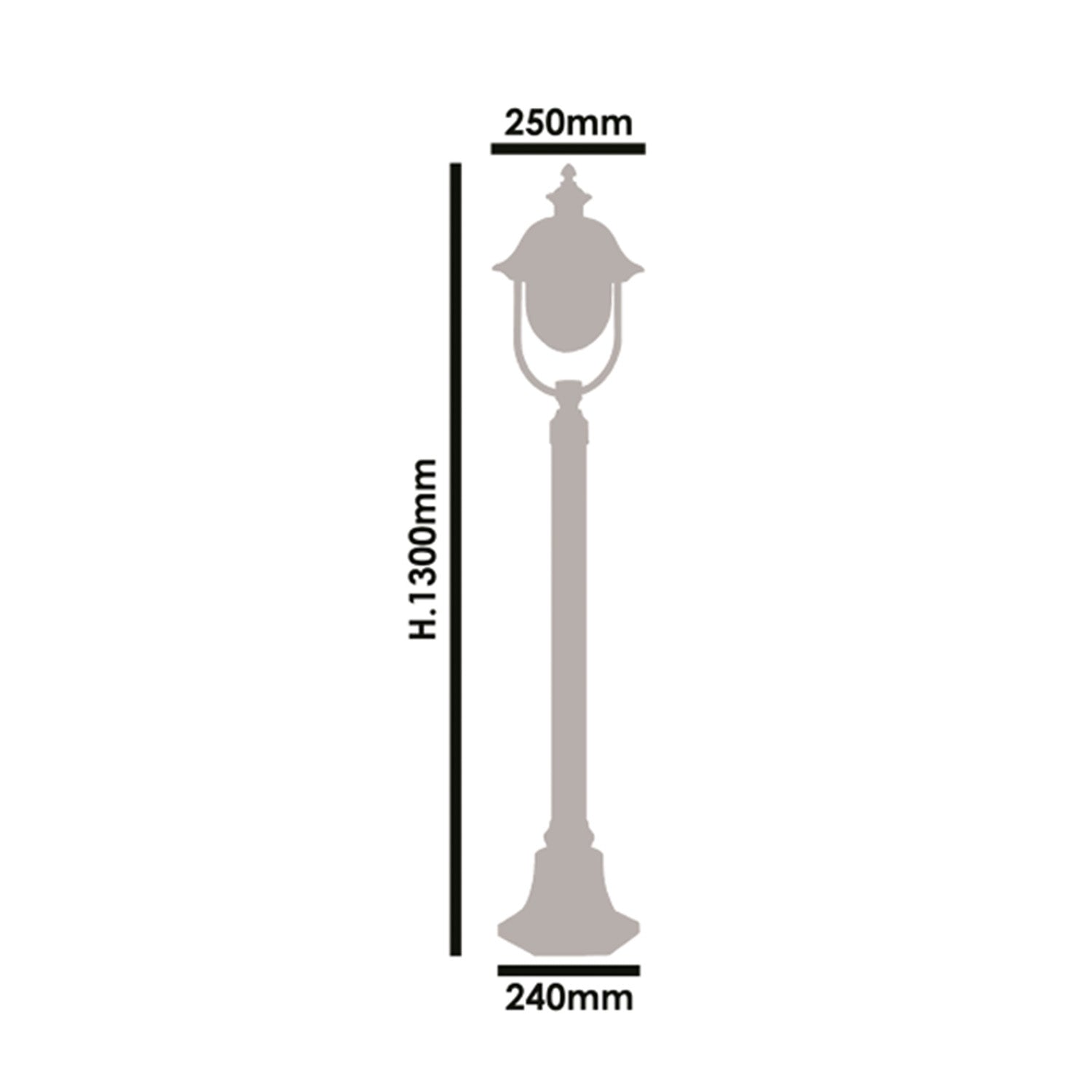 Paletto Esterno Classico Tatum Alluminio Nero Rame 1 Luce E27 Ip44