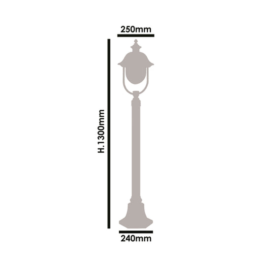 Paletto Esterno Classico Tatum Alluminio Nero Rame 1 Luce E27 Ip44
