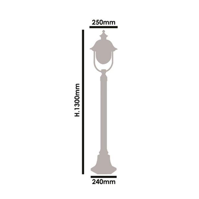 Paletto Esterno Classico Tatum Alluminio Nero Rame 1 Luce E27 Ip44