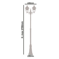 Palo Esterno Classico Tatum Alluminio Nero Rame 2 Luci E27 Ip44