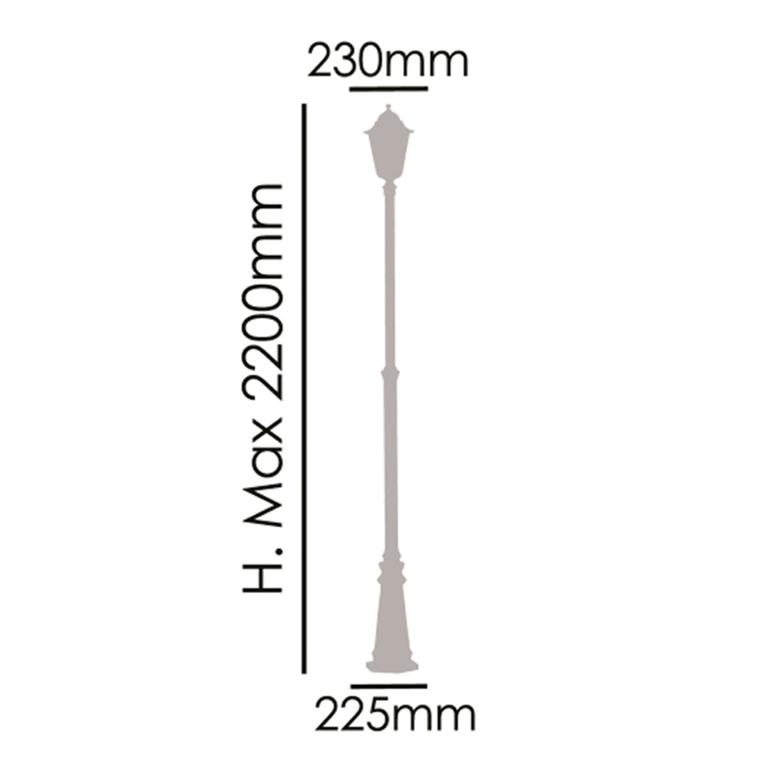 Palo Esterno Sawyer Alluminio Nero 1 Luce E27 Ip44