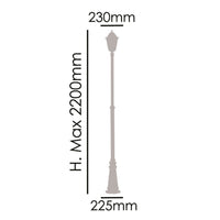 Palo Esterno Sawyer Alluminio Nero 1 Luce E27 Ip44