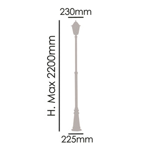 Palo Esterno Sawyer Alluminio Nero 1 Luce E27 Ip44