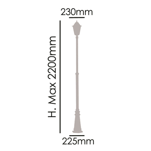 Palo Esterno Sawyer Alluminio Nero 1 Luce E27 Ip44