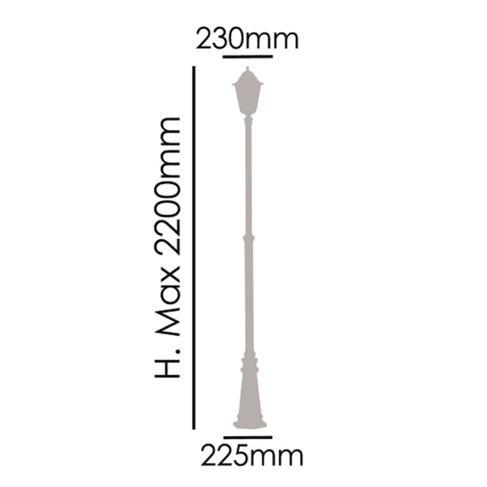 Palo Esterno Sawyer Alluminio Nero 1 Luce E27 Ip44